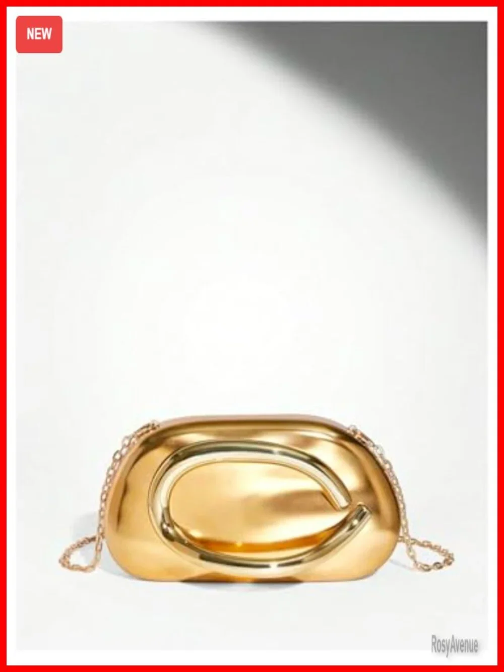 Metallic Evening Clutch Purse with Handlebar Crossbody Bag Wedding Party Bag